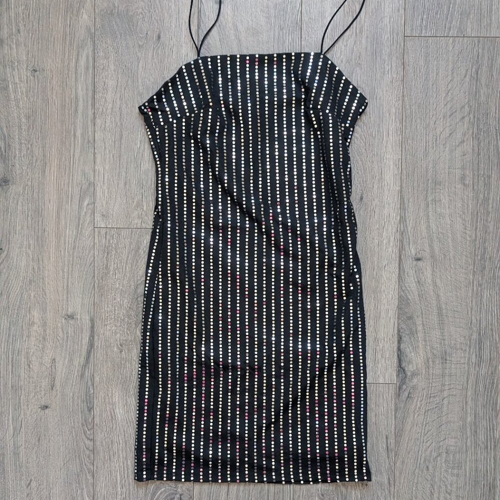 52🖤✨ Forever 21 Black Sparkle Mini Dress sz XS✨🖤